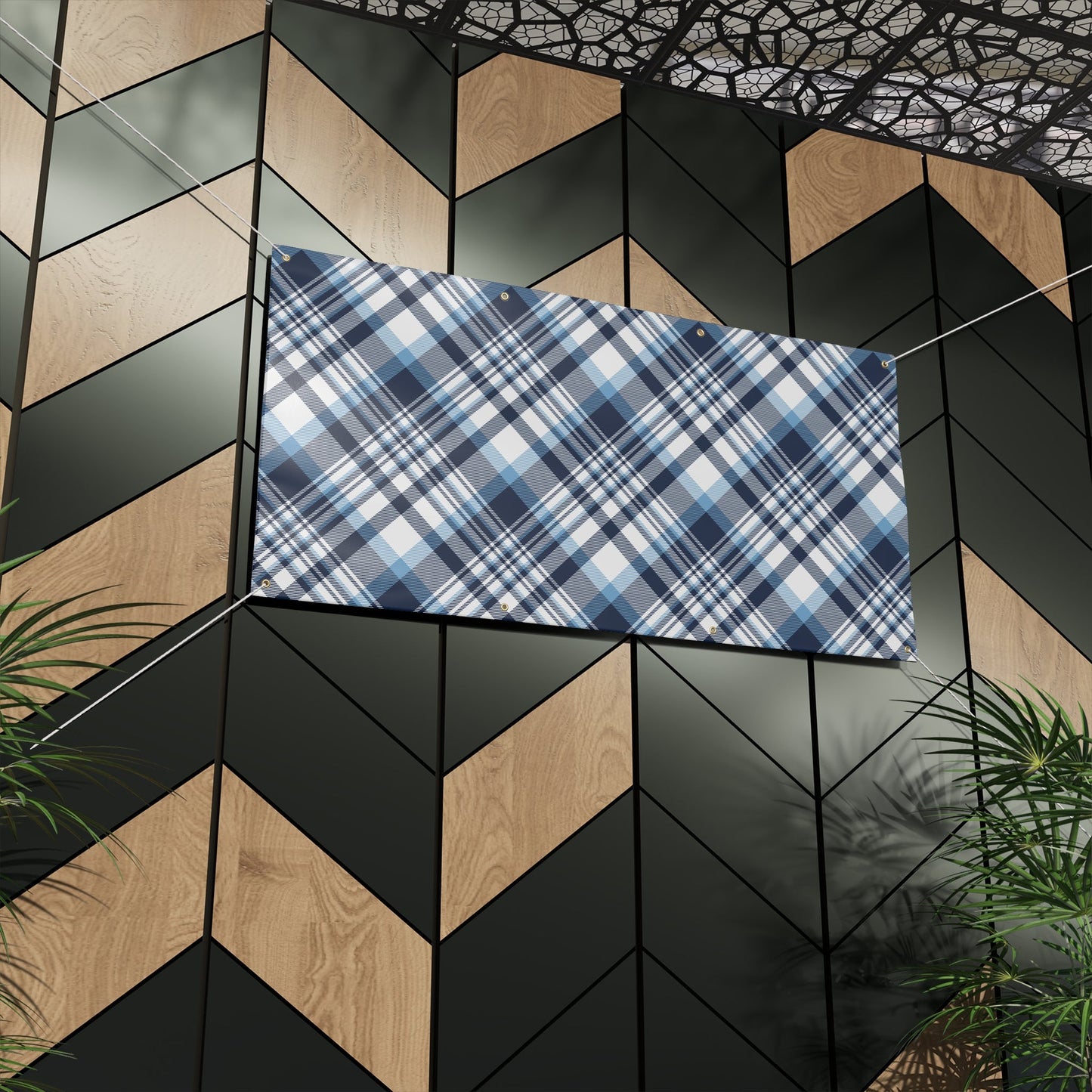 Banner | Light Blue & White | Tartan