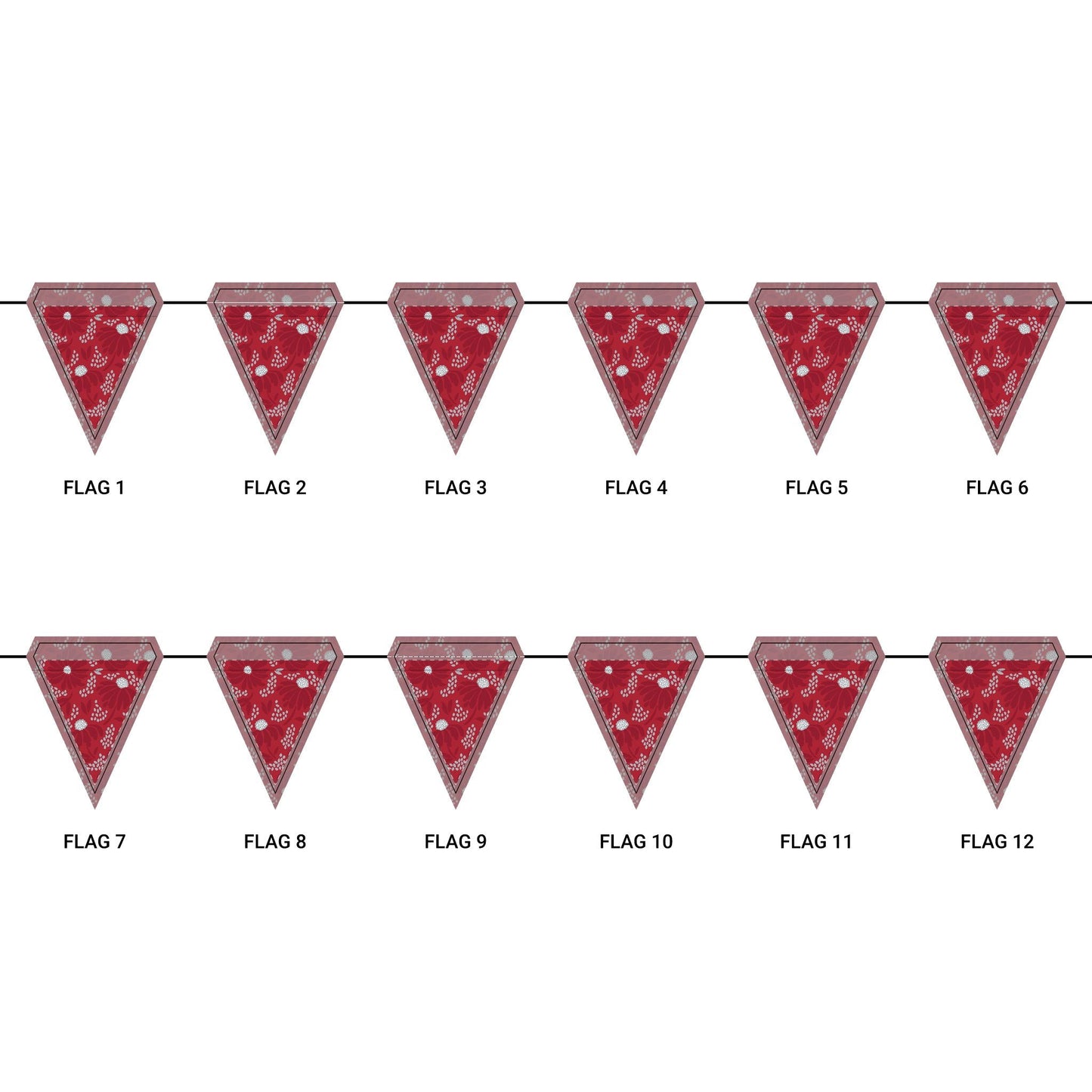 Flag Garland | Red & Gray | Bellis