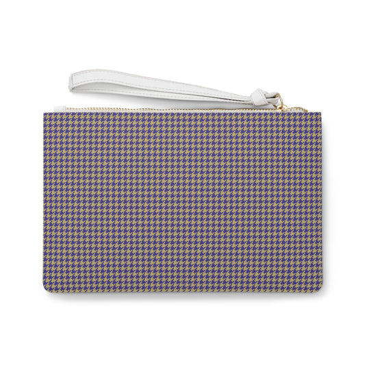 Clutch Bag | Purple & Gold | Houndstooth
