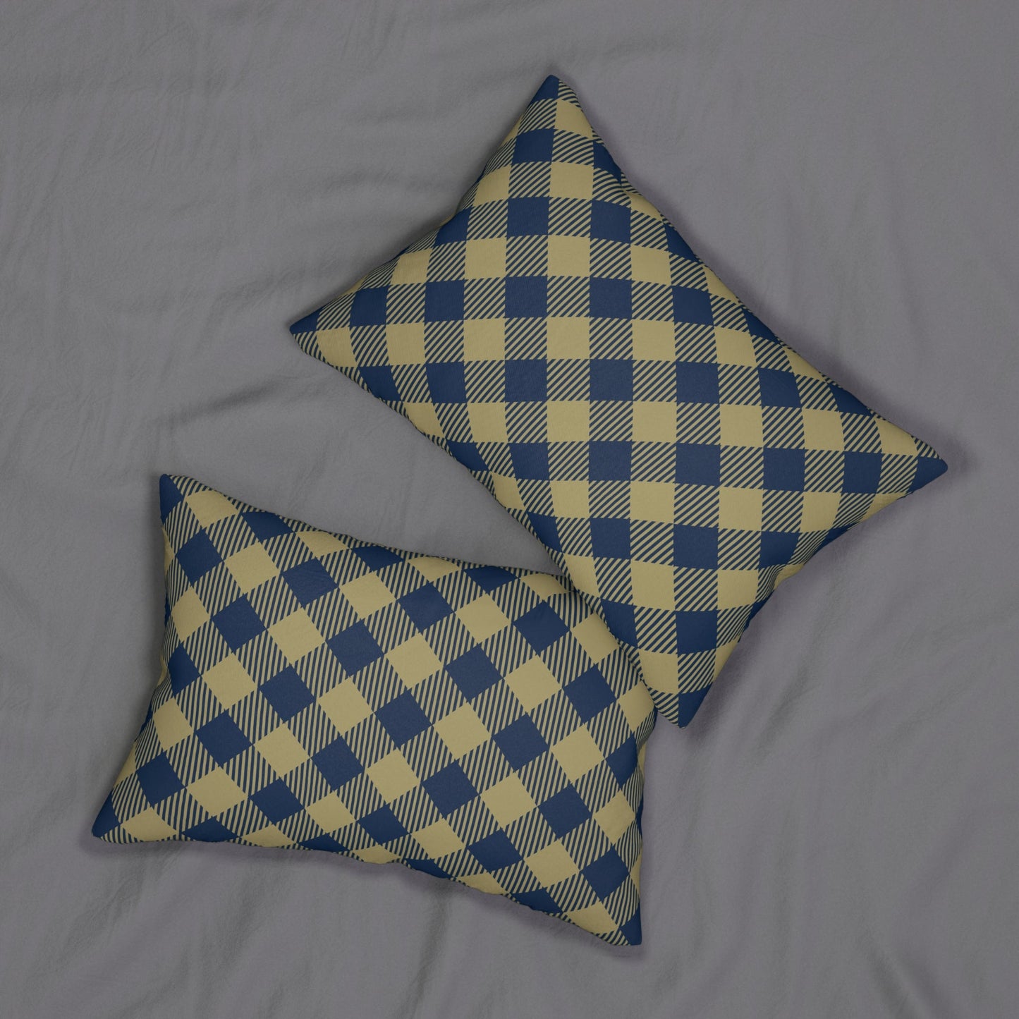 Pillow | Blue & Gold | Gingham
