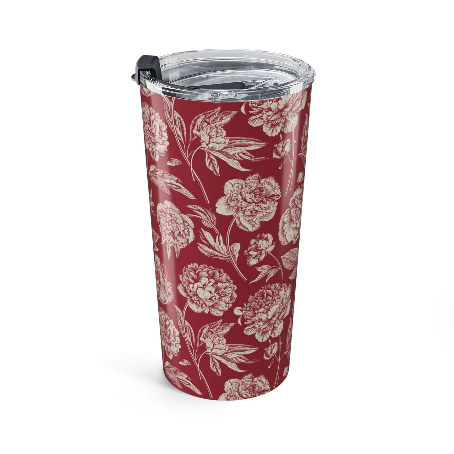 Tumbler | Maroon & White | Peony