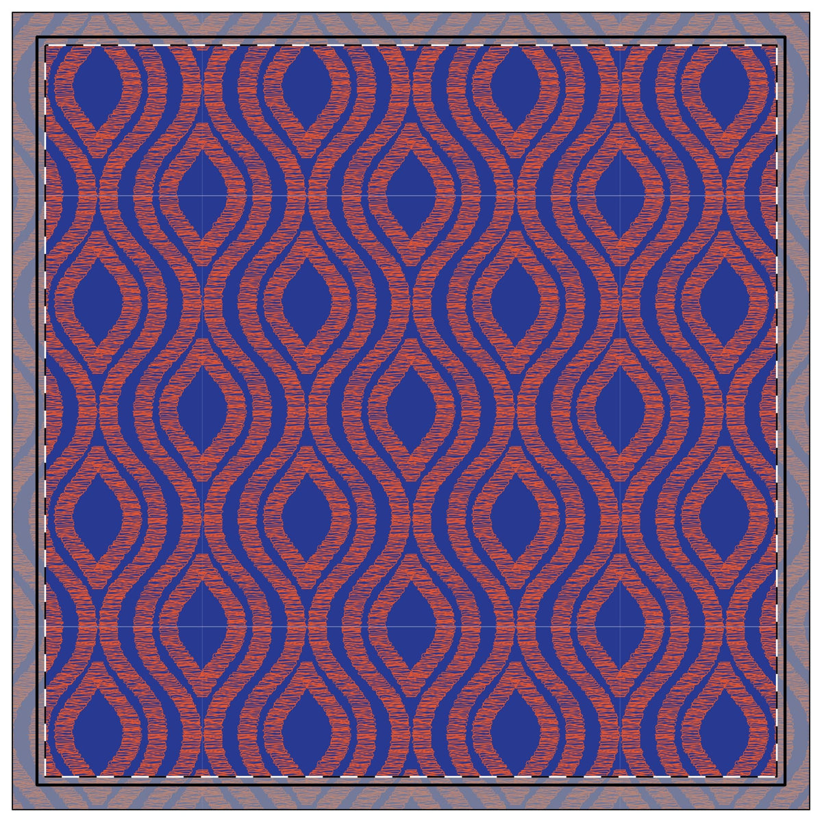 Napkin 4-set | Bright Blue & Orange | Ogee