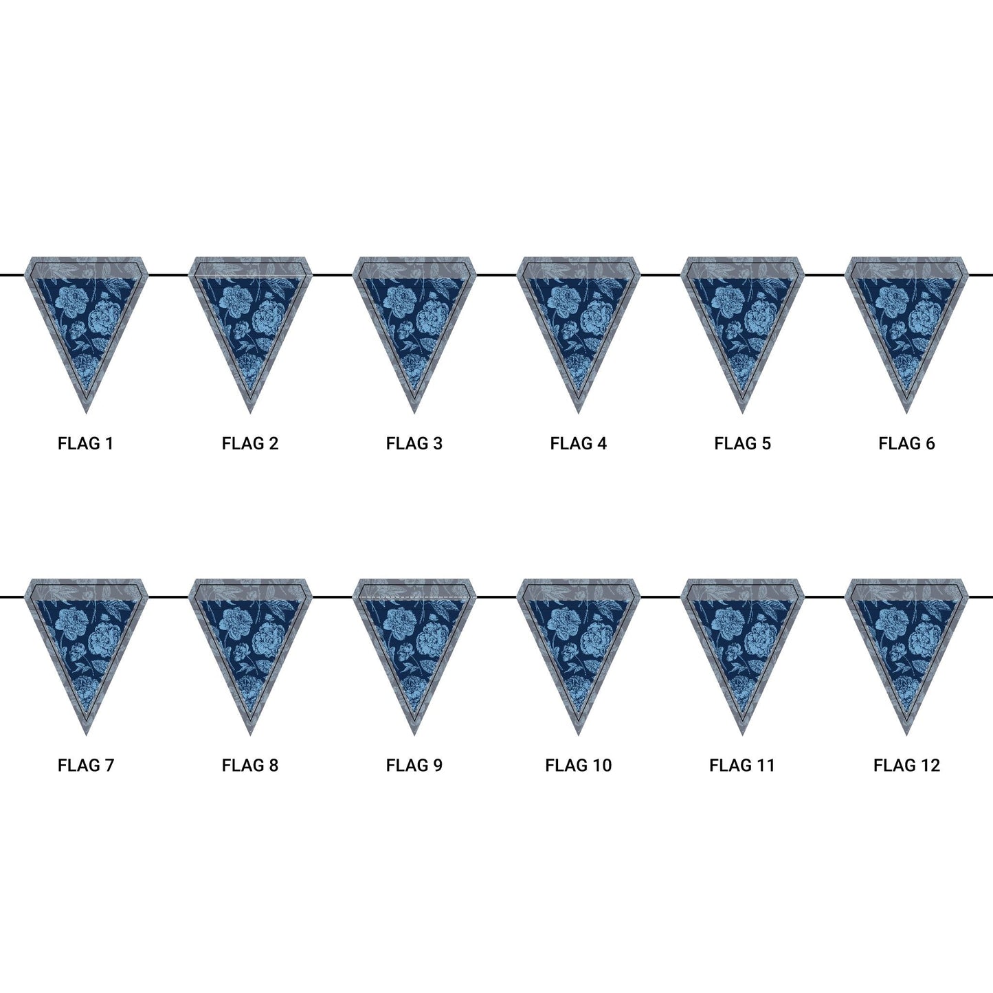 Flag Garland | Light Blue & White | Peony