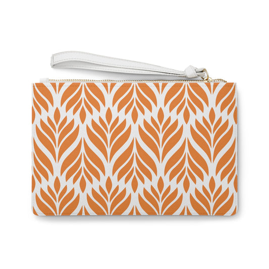 Clutch Bag | Orange & White | Palm
