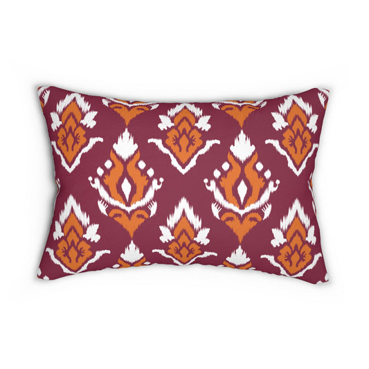 Pillow | Maroon & Orange | Ikat