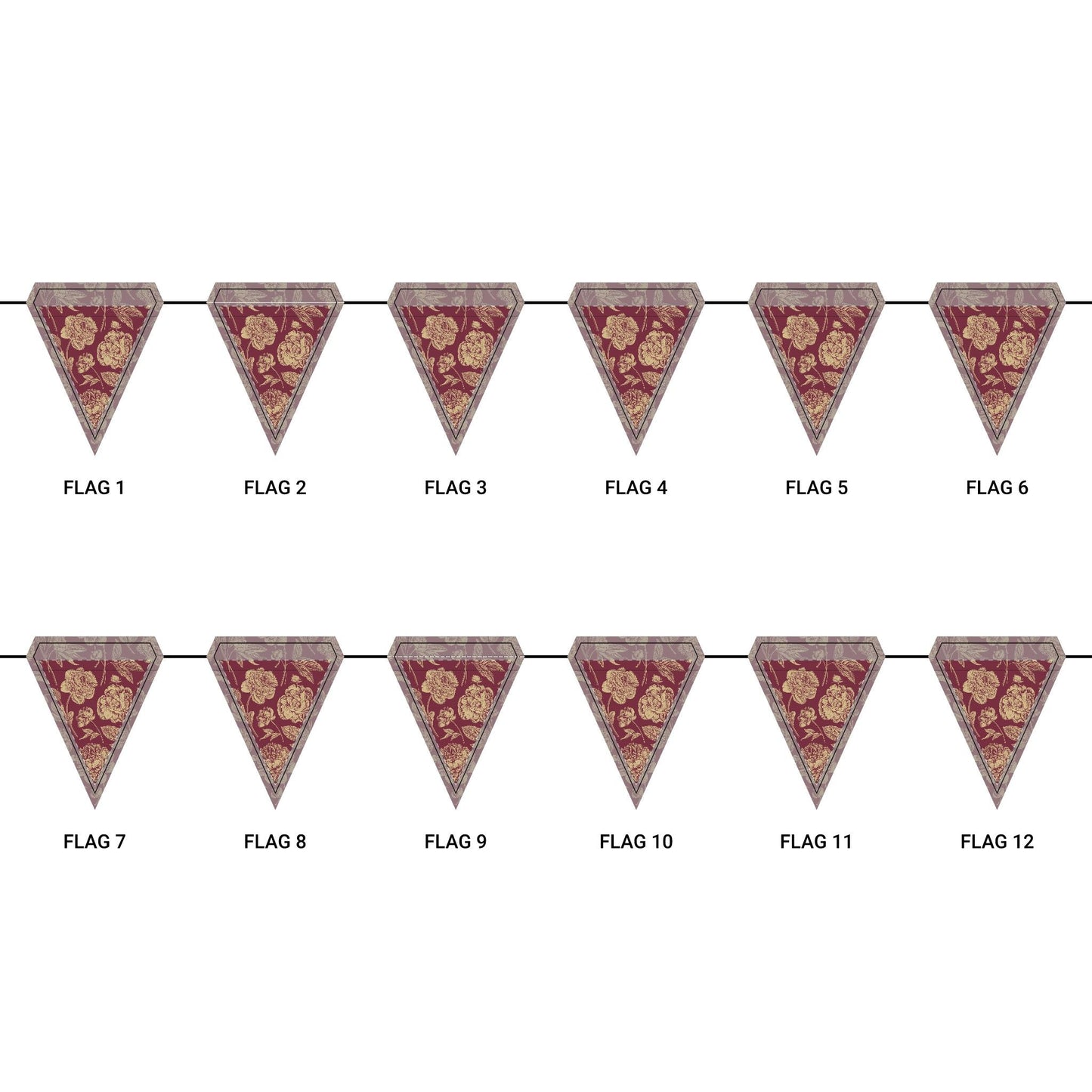 Flag Garland | Maroon & Gold | Peony