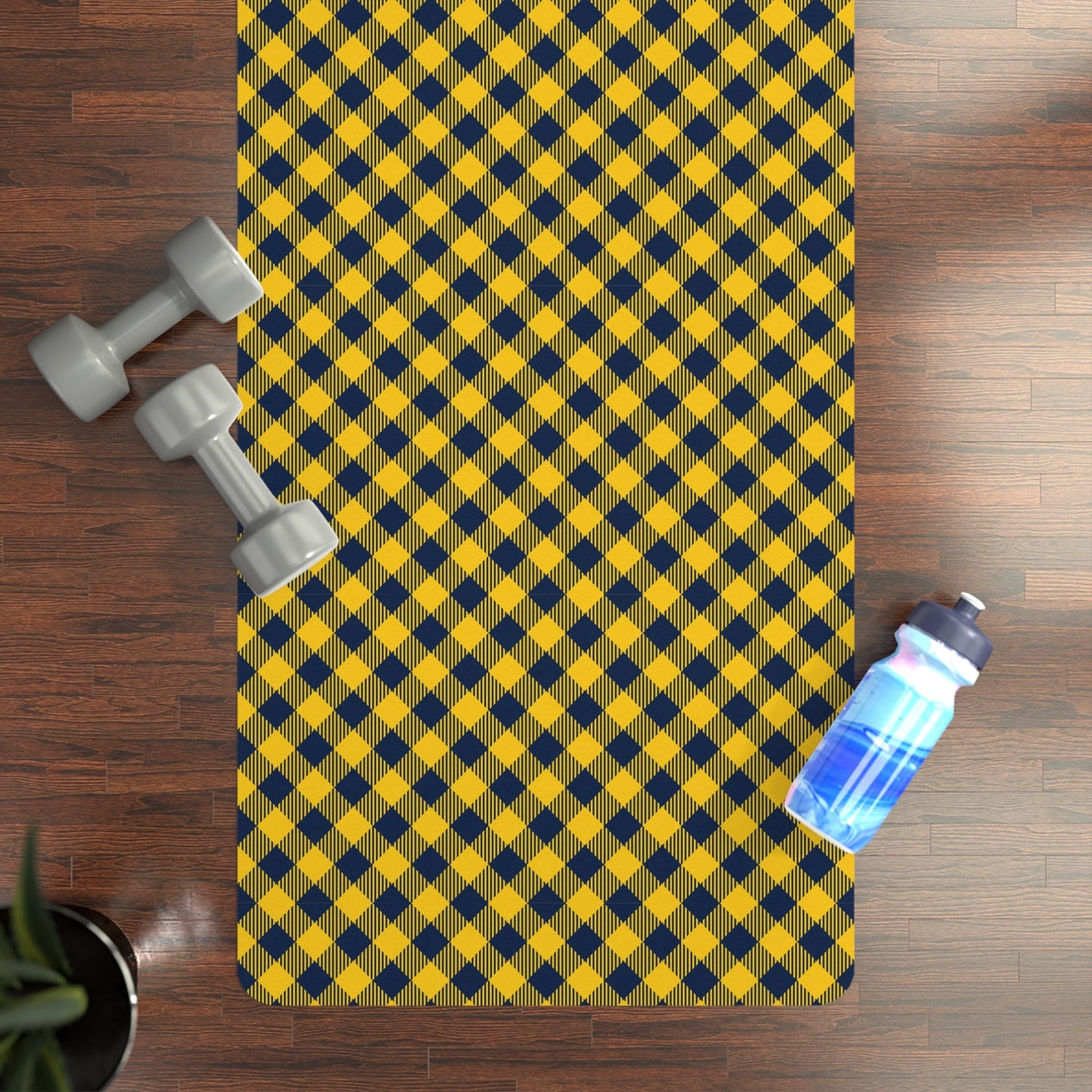 Yoga Mat | Yellow & Blue | Gingham