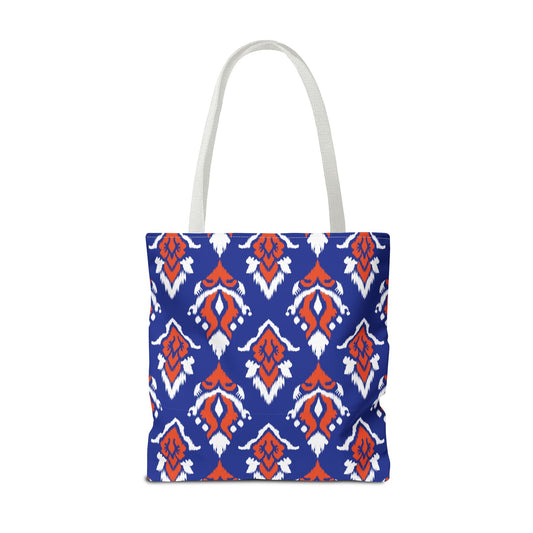 Tote Bag | Bright Blue & Orange | Ikat