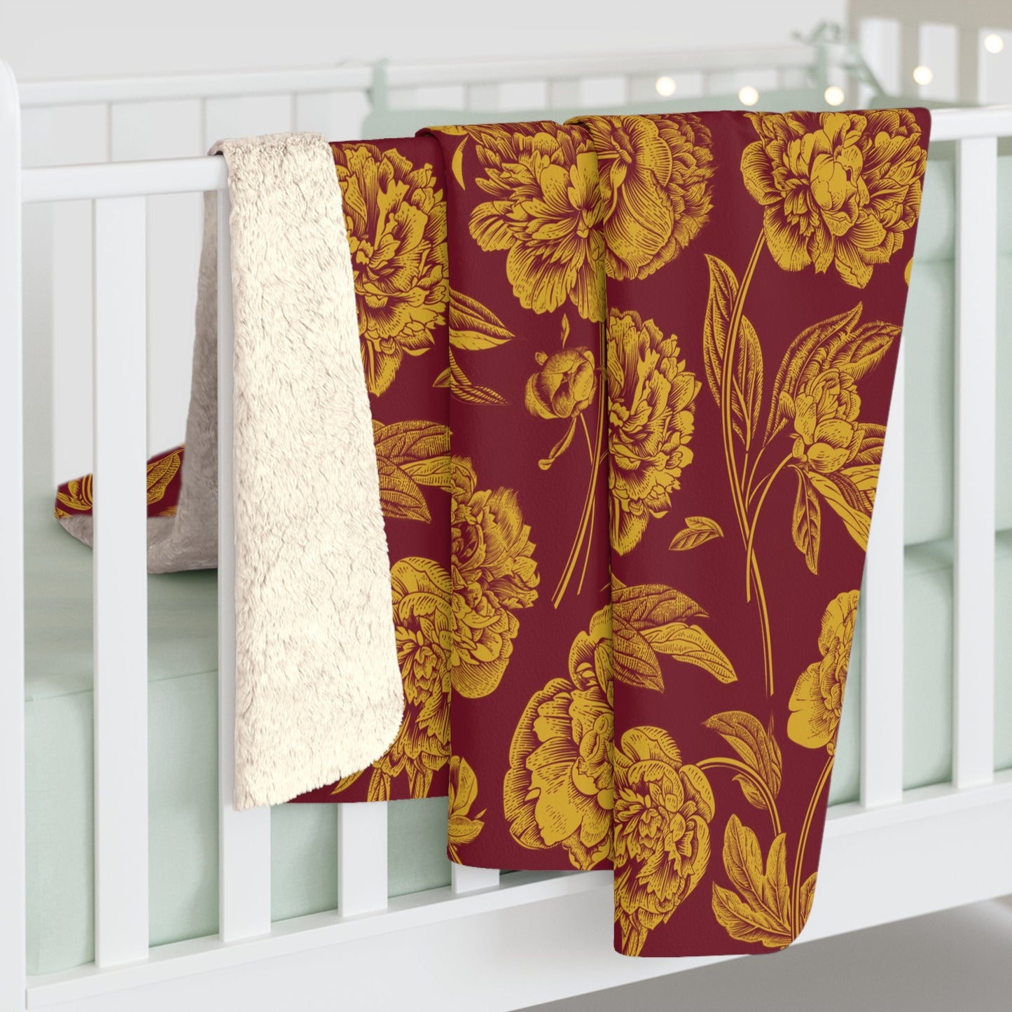 Sherpa Blanket | Red & Yellow | Peony