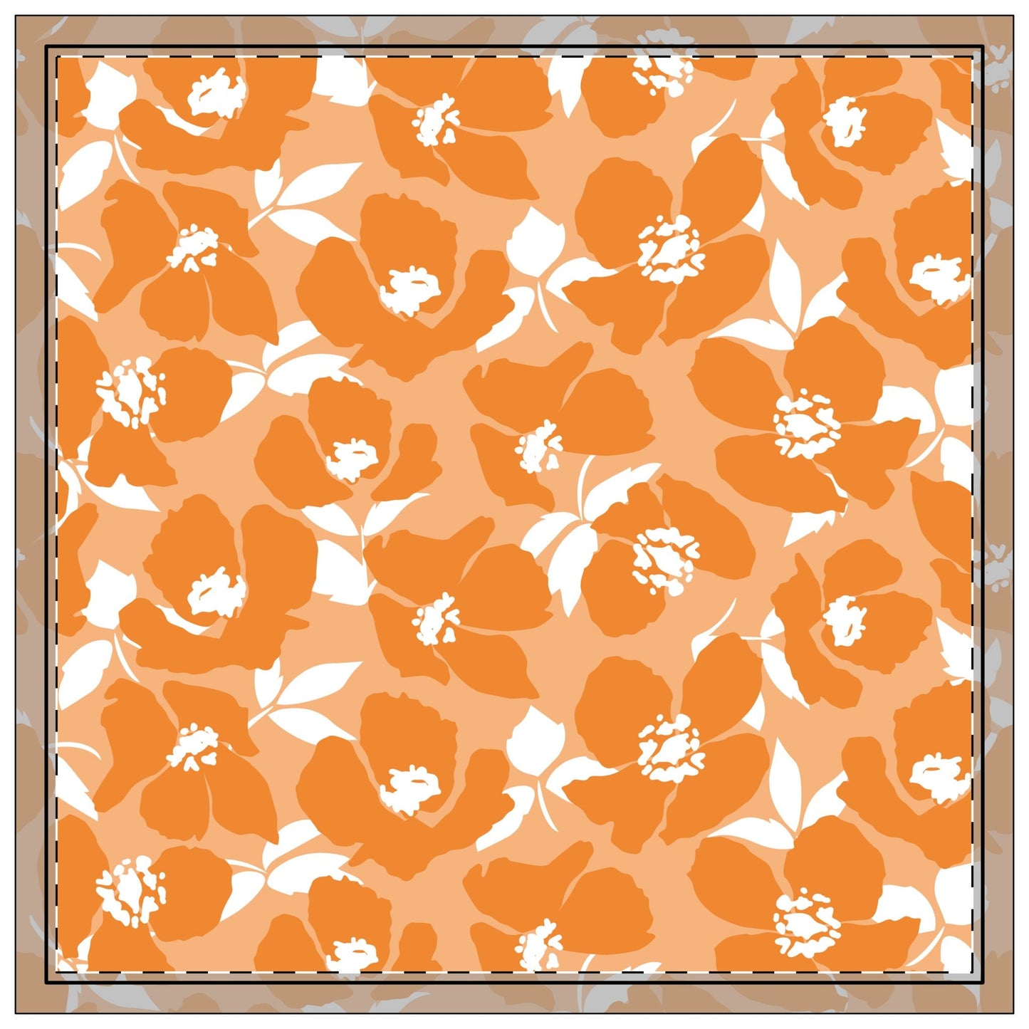 Napkin 4-set | Orange & White | Poppy