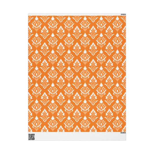 Gift Wrap | Orange & White | Ikat