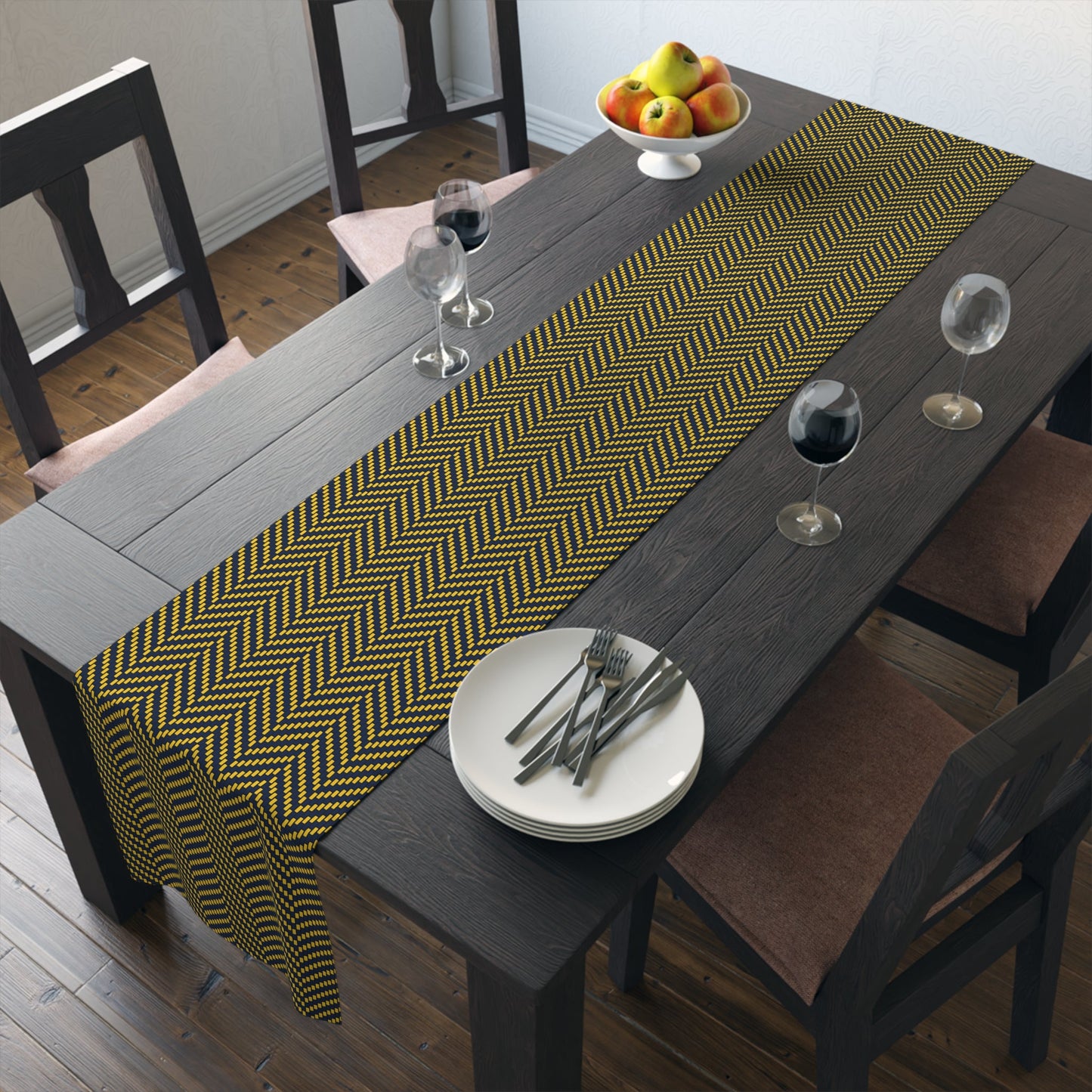 Table Runner | Yellow & Blue | Herringbone