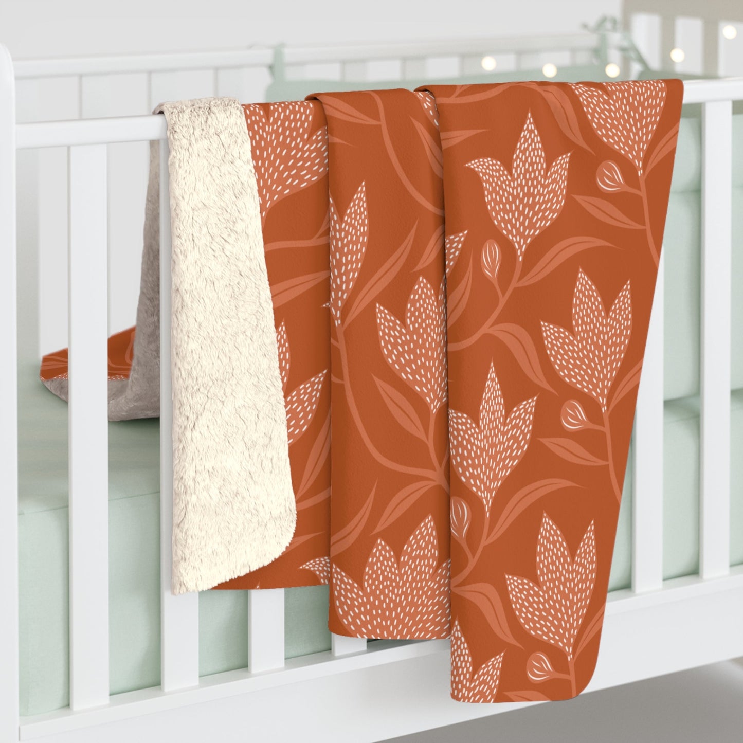 Sherpa Blanket | Dark Orange & White | Magnolia