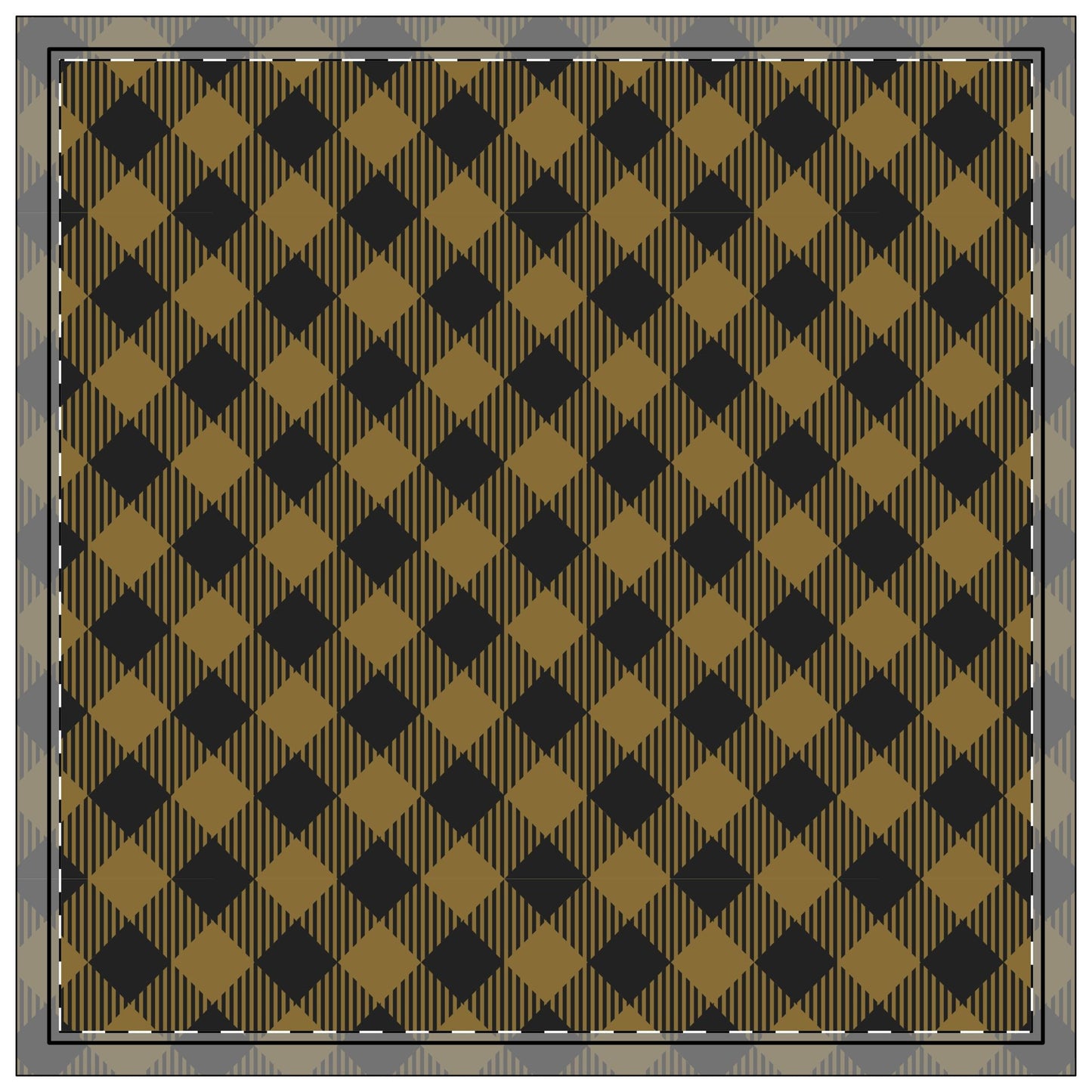 Napkin 4-set | Black & Gold | Gingham
