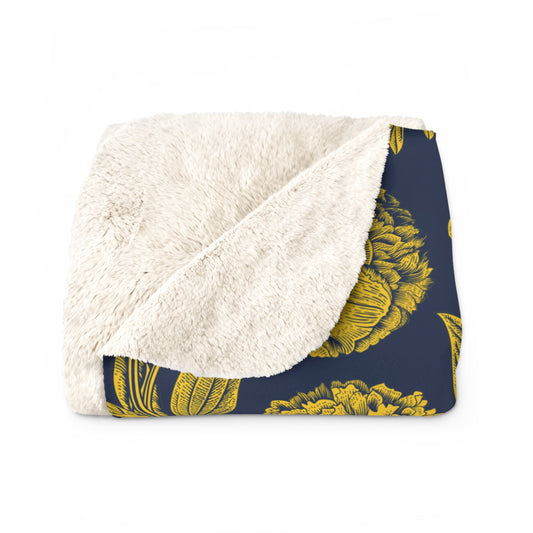 Sherpa Blanket | Yellow & Blue | Peony