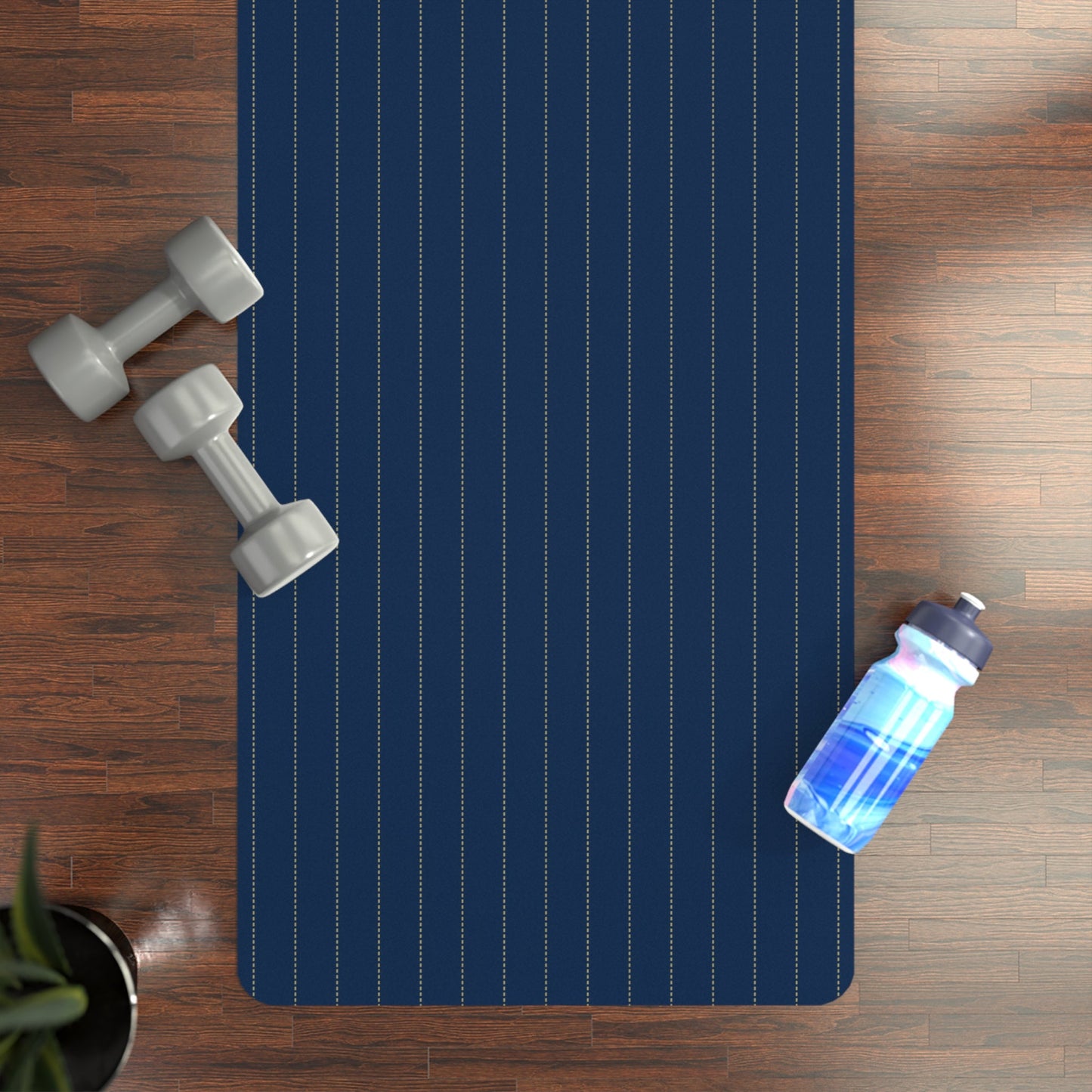Yoga Mat | Blue & Gold | Pinstripe