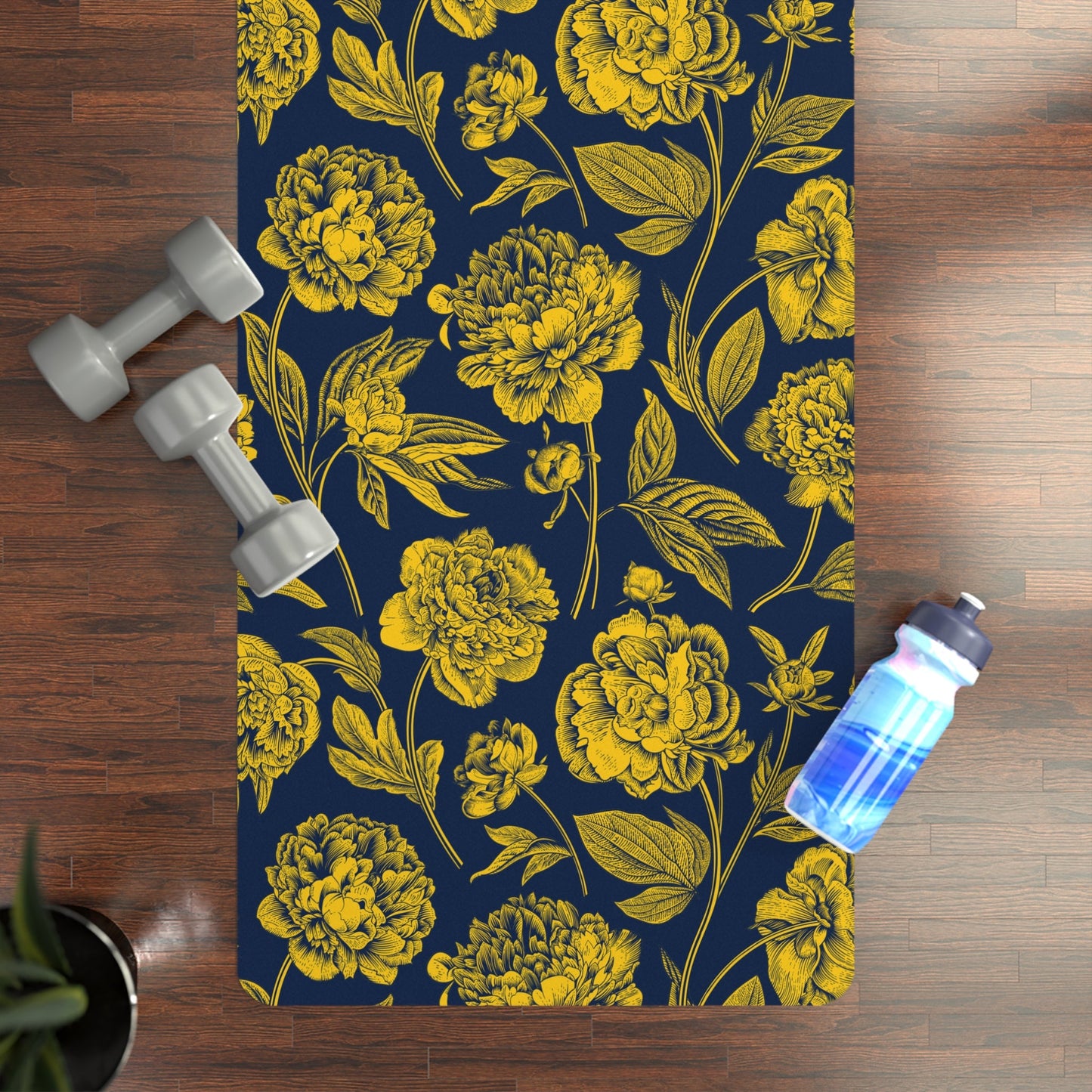 Yoga Mat | Yellow & Blue | Peony