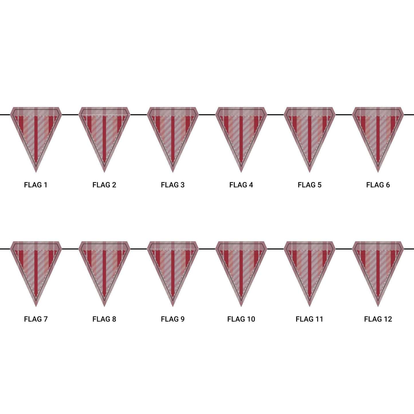 Flag Garland | Maroon & White | Stripe