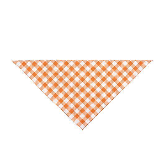 Pet Bandana | Orange & White | Gingham