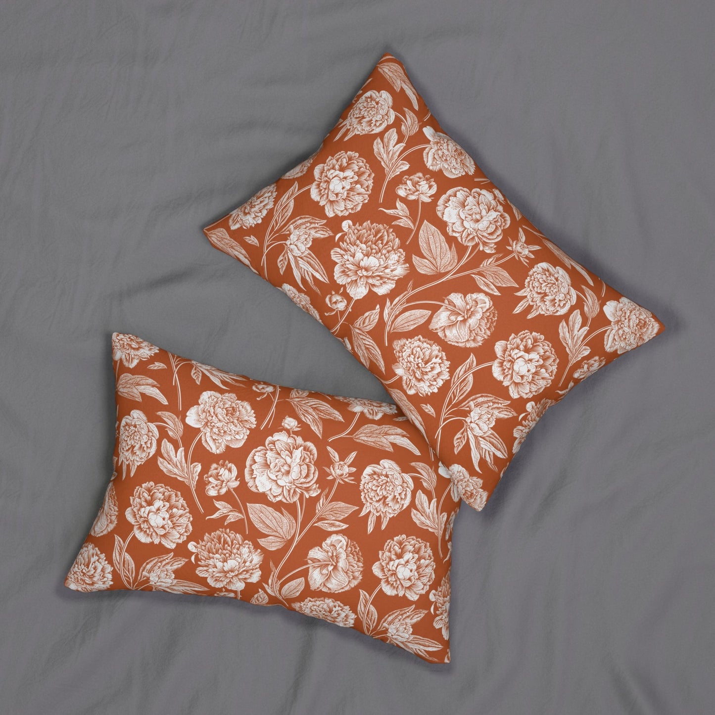 Pillow | Dark Orange & White | Peony