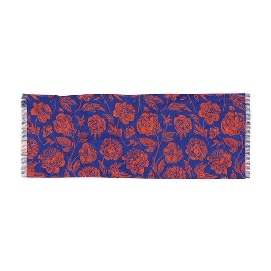 Scarf | Bright Blue & Orange | Peony