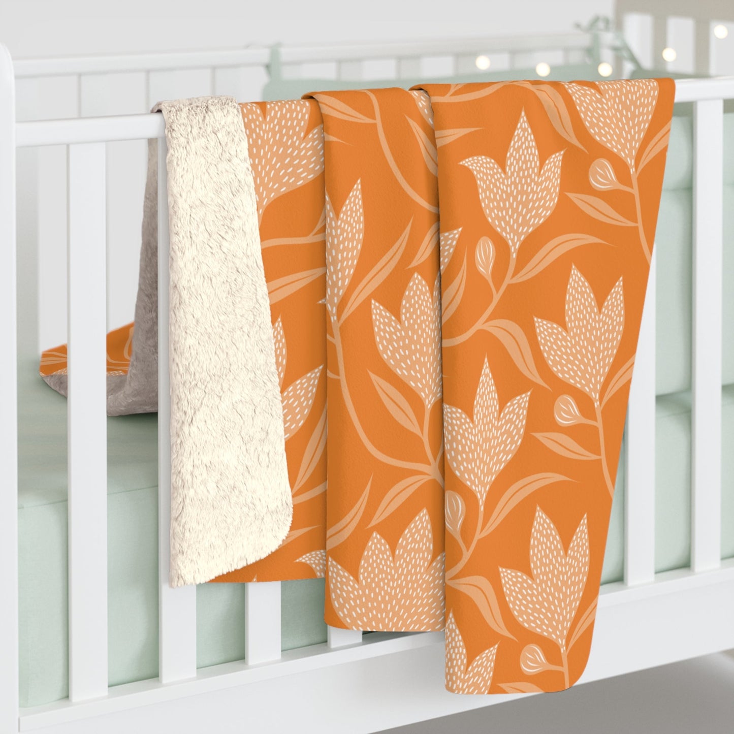 Sherpa Blanket | Orange & White | Magnolia