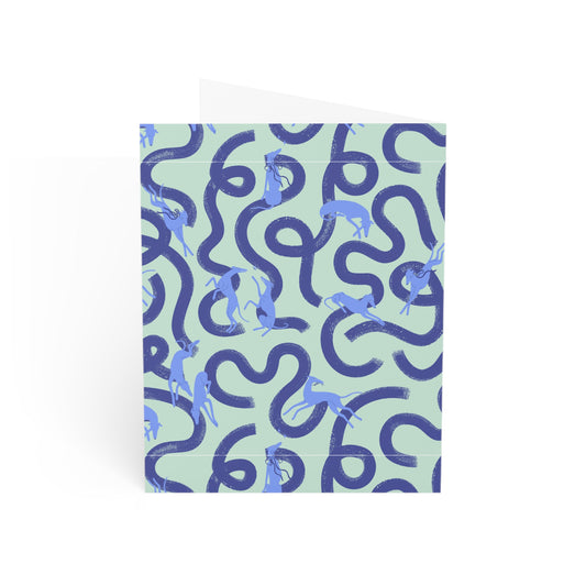 Monogram Notecards | Greyhounds | Teal Ribbon
