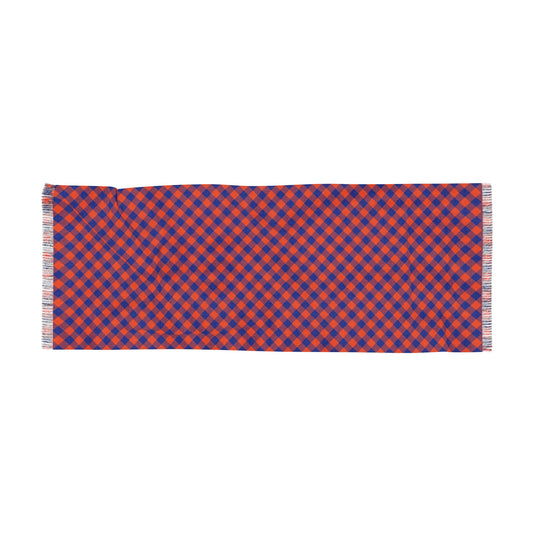 Scarf | Bright Blue & Orange | Gingham