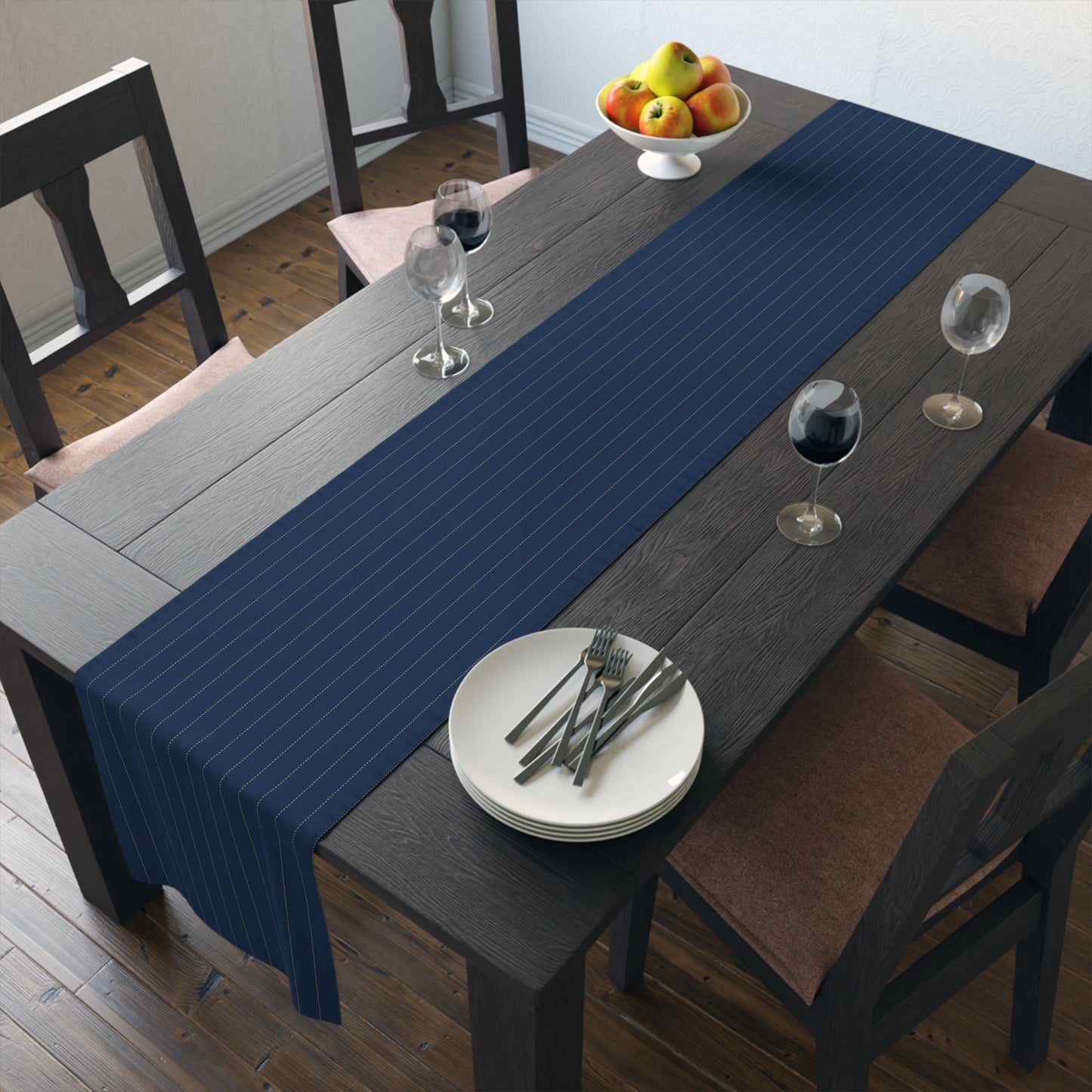 Table Runner | Blue & Gold | Pinstripe