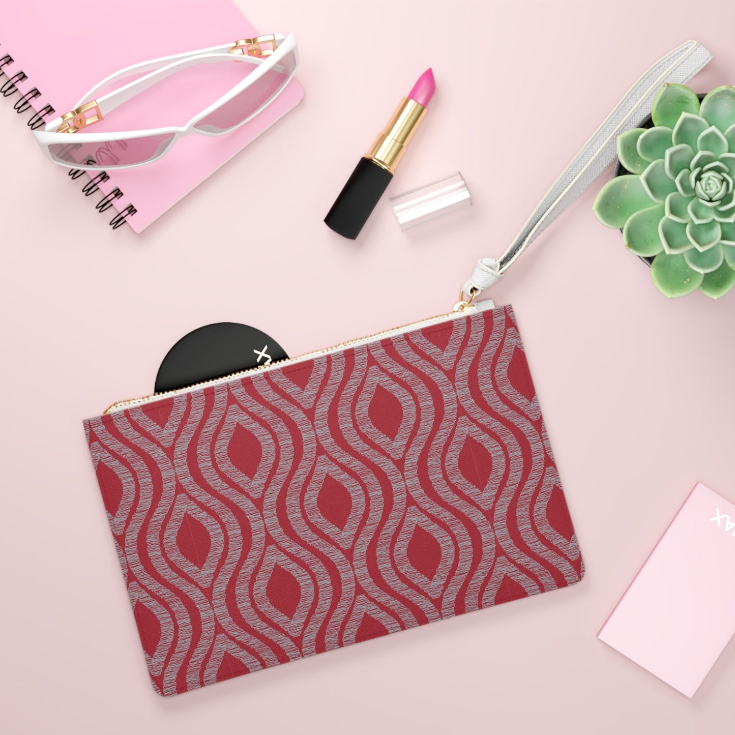Clutch Bag | Red & Gray | Ogee
