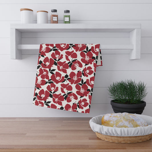Tea Towel | Red & Black | Poppy