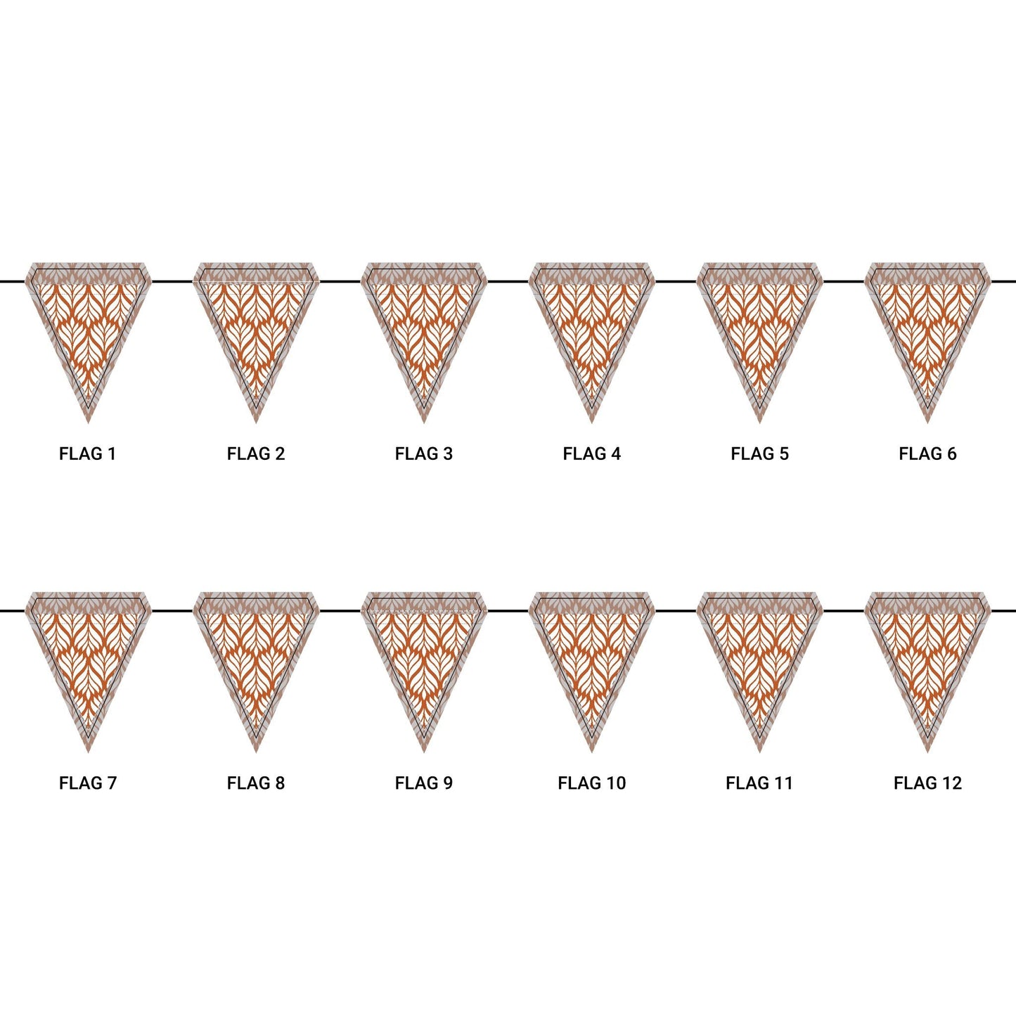 Flag Garland | Dark Orange & White | Palm