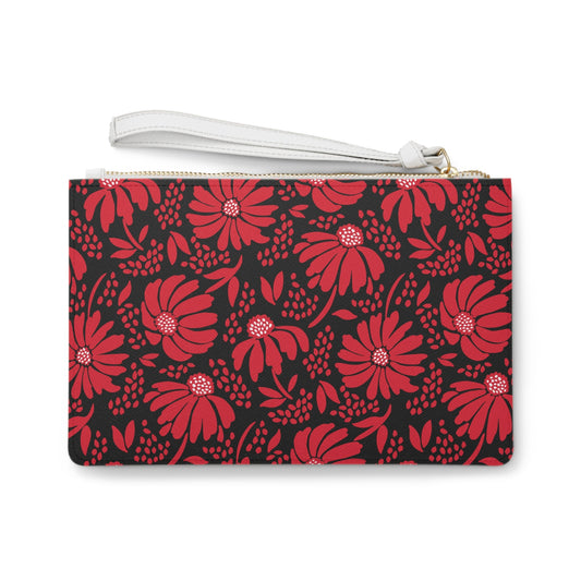 Clutch Bag | Red & Black | Bellis