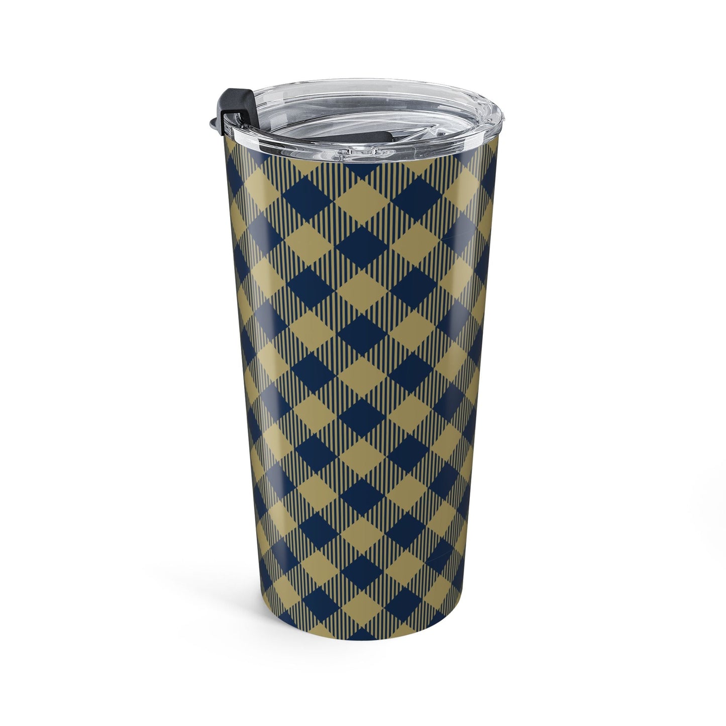 Tumbler | Blue & Gold | Gingham