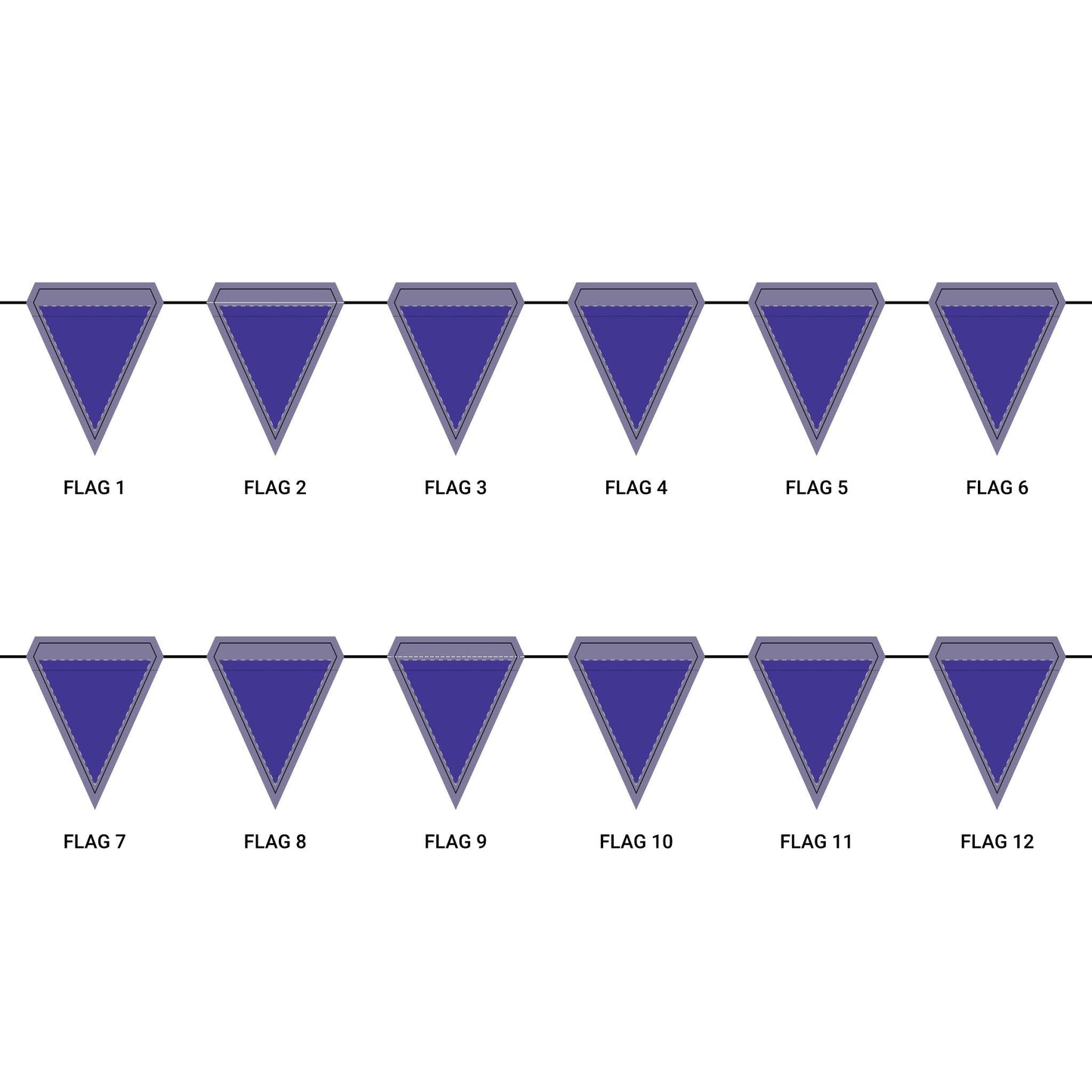 Flag Garland | Purple & Gold | Dark