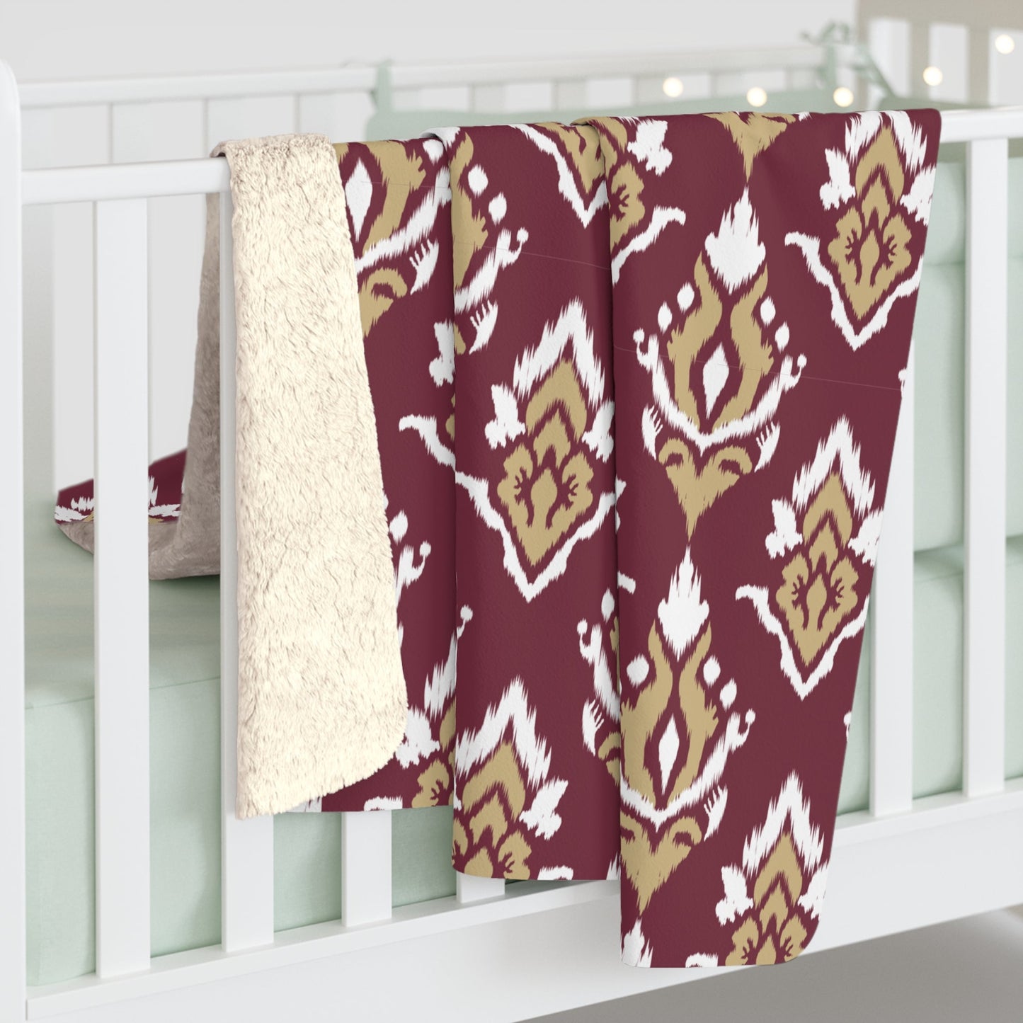Sherpa Blanket | Maroon & Gold | Ikat