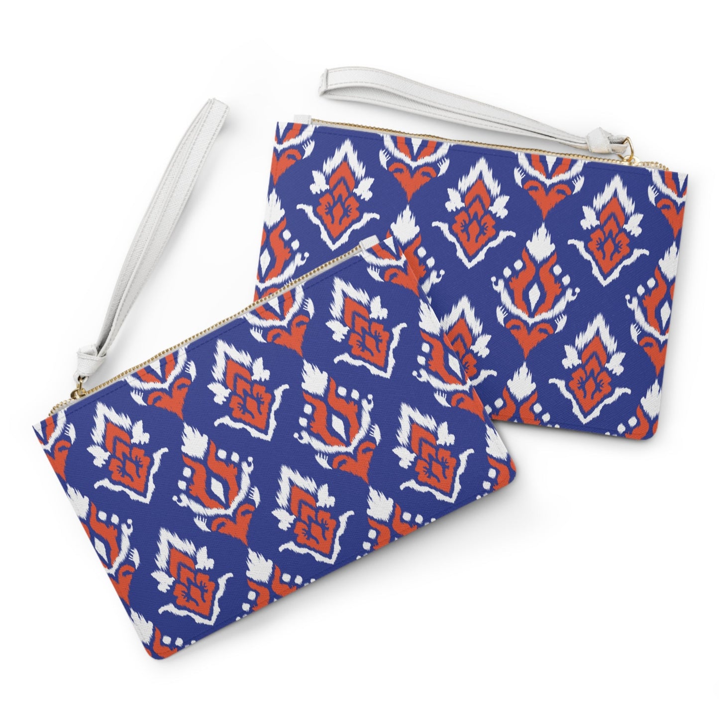 Clutch Bag | Bright Blue & Orange | Ikat