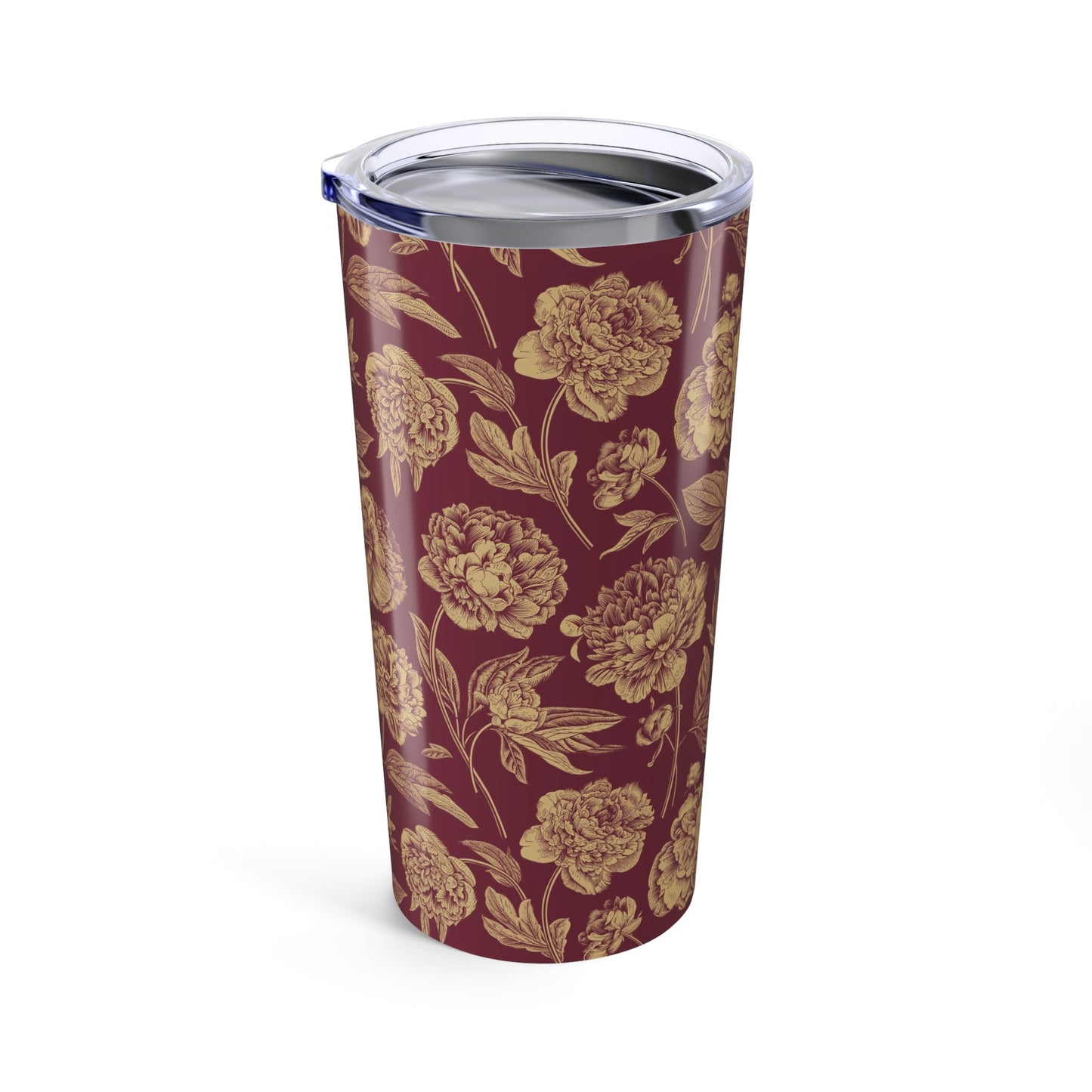 Tumbler | Maroon & Gold | Peony