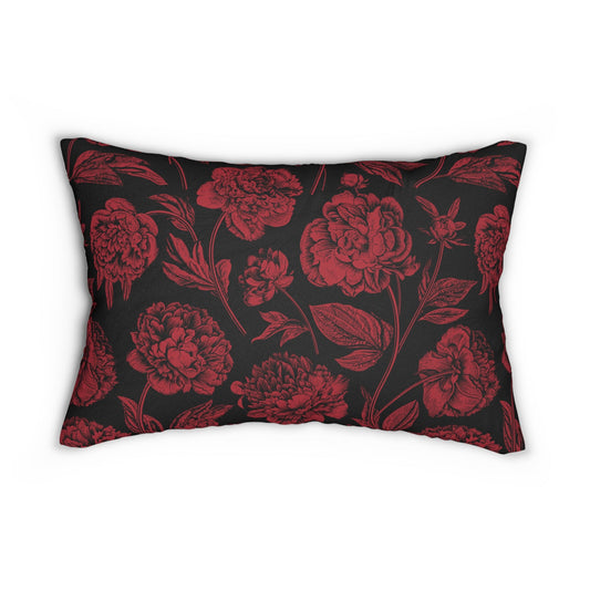 Pillow | Red & Black | Peony