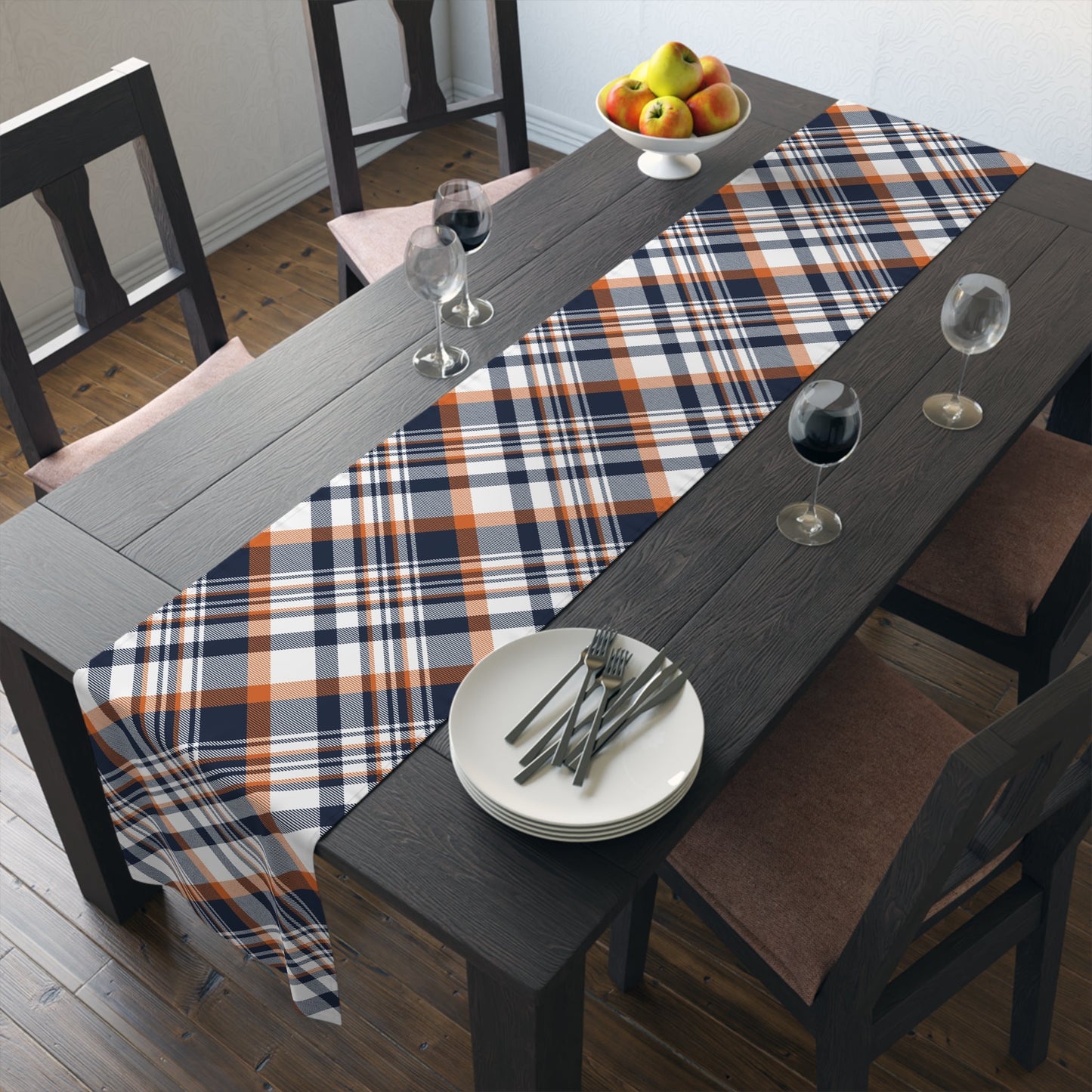 Table Runner | Orange & Blue | Tartan