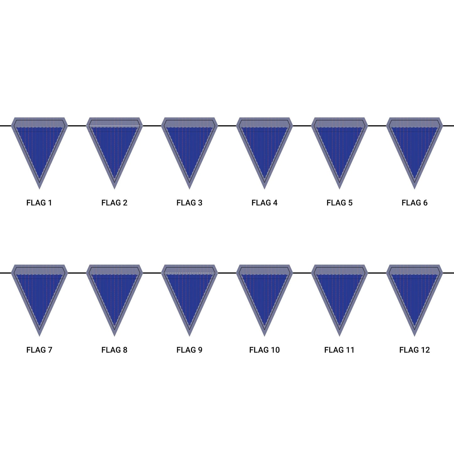Flag Garland | Bright Blue & Orange | Pinstripe