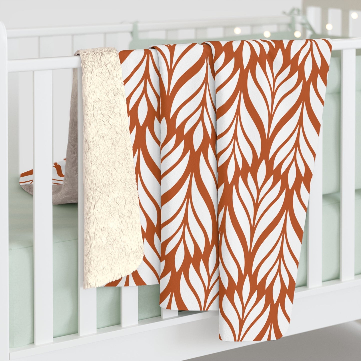 Sherpa Blanket | Dark Orange & White | Palm