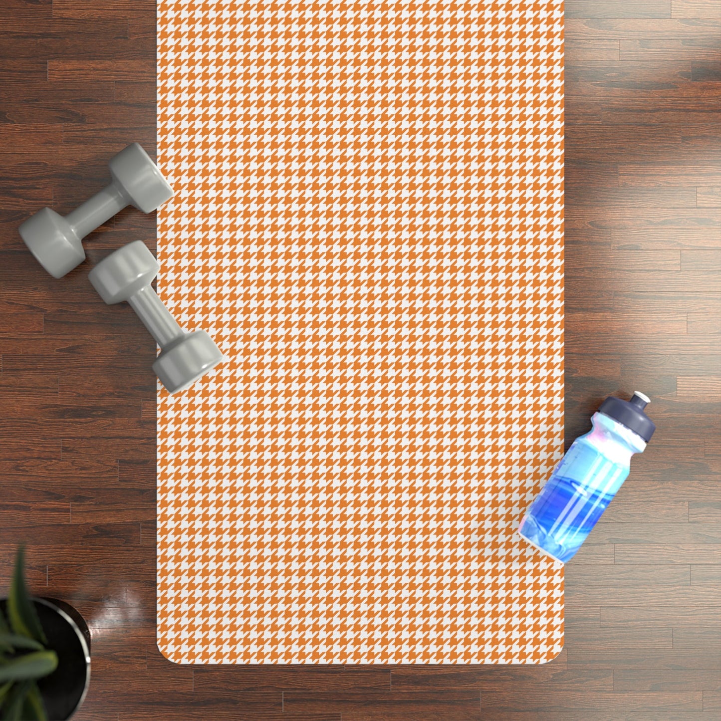 Yoga Mat | Orange & White | Houndstooth