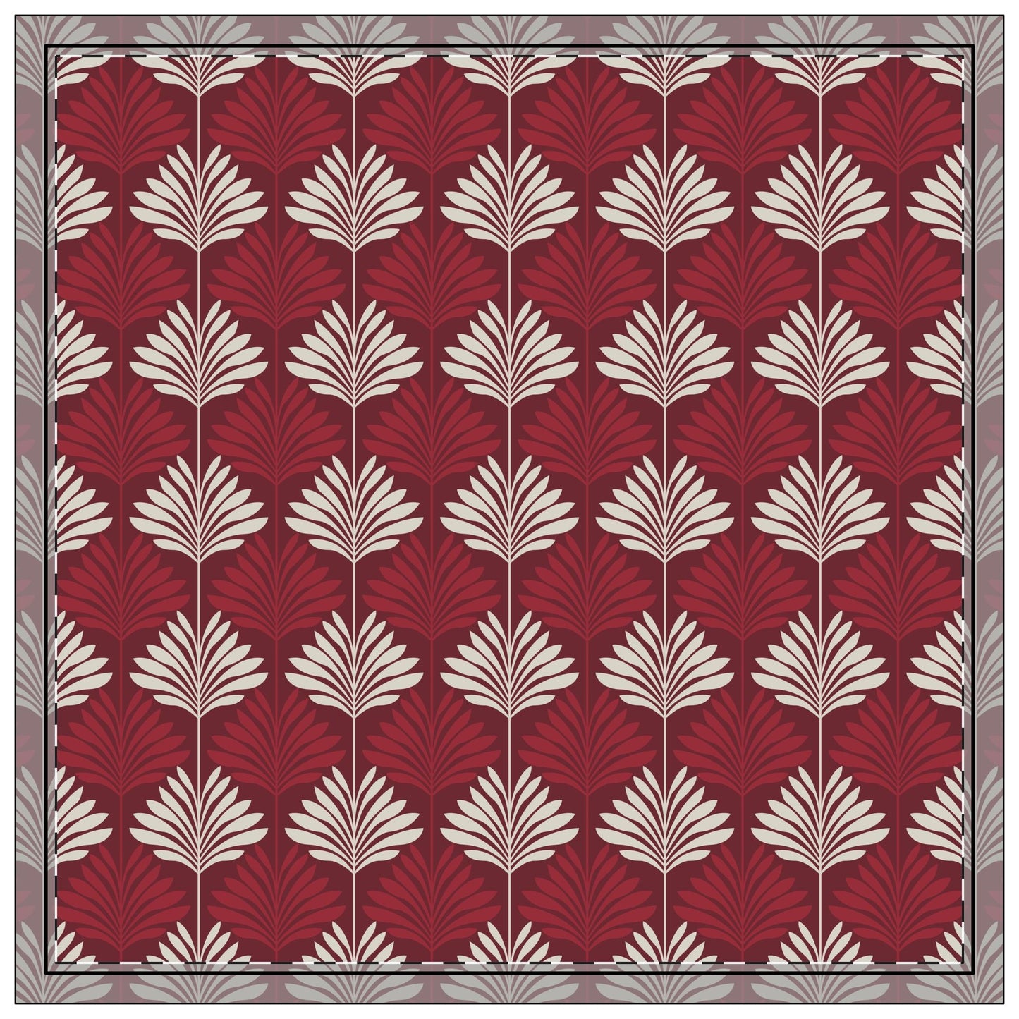 Napkin 4-set | Maroon & White | Deco
