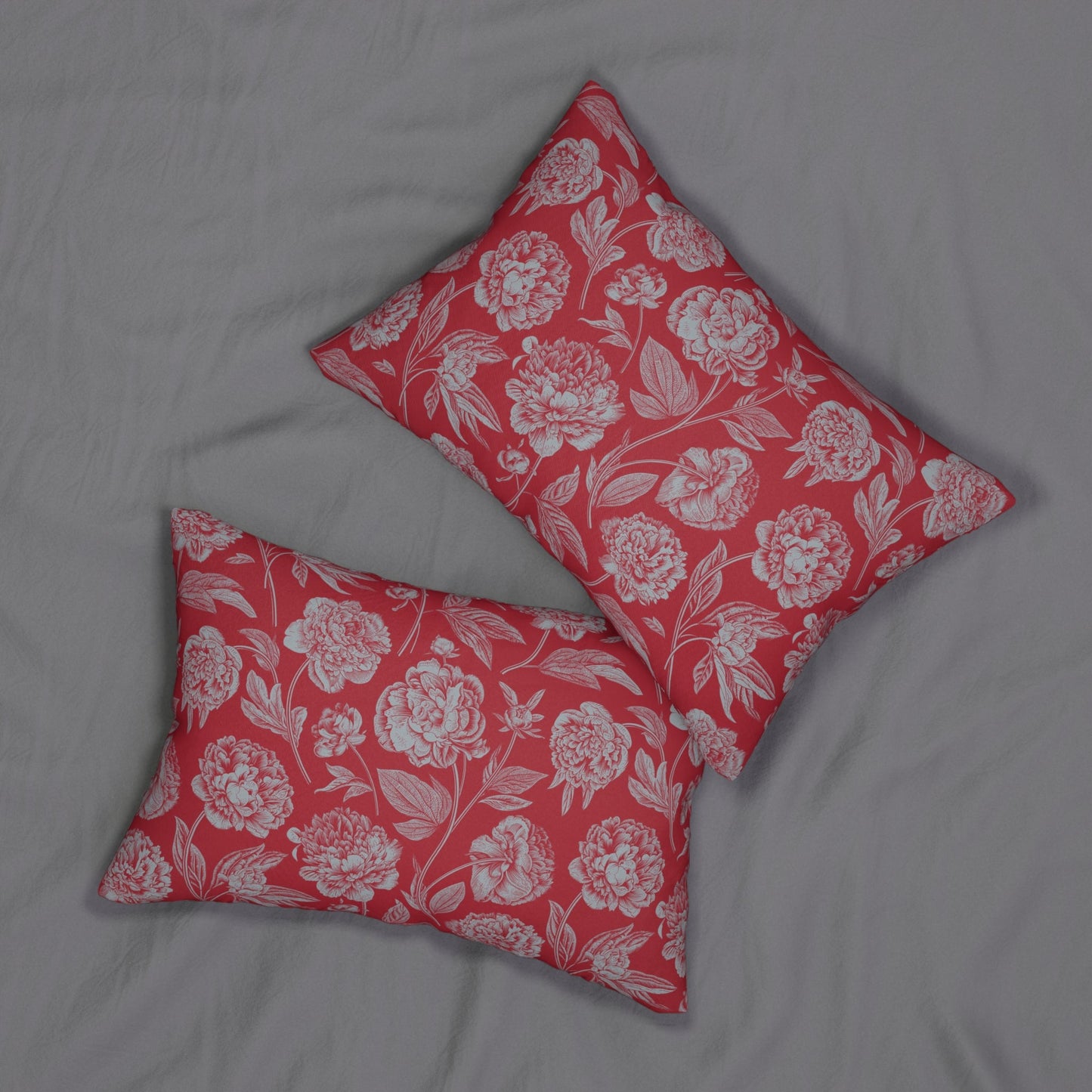 Pillow | Red & Gray | Peony
