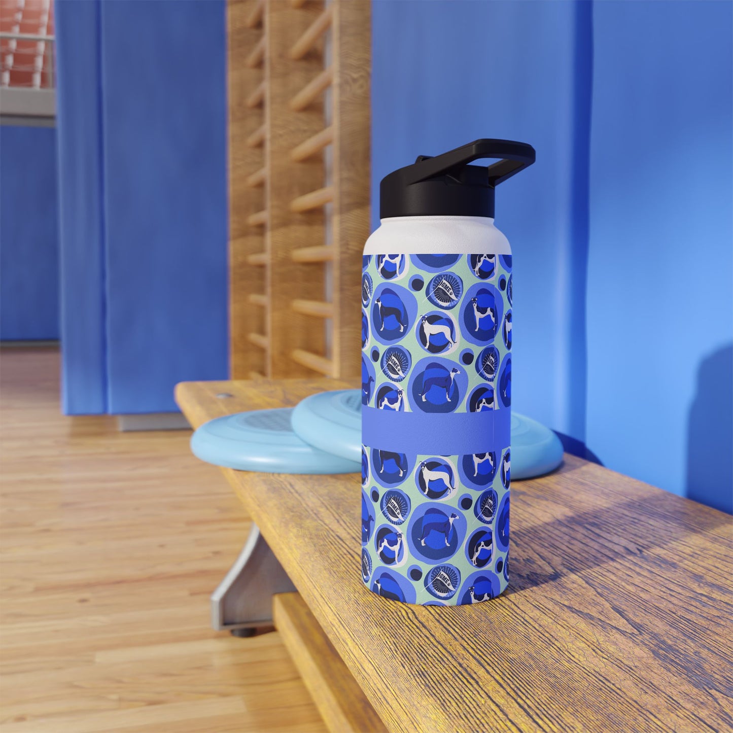 Insulated Water Bottle | Greyhounds | Teal Bubbles