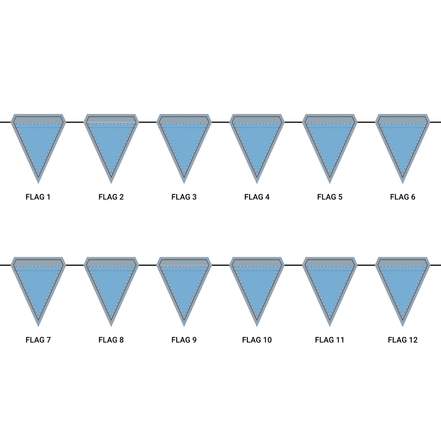 Flag Garland | Light Blue & White | Light