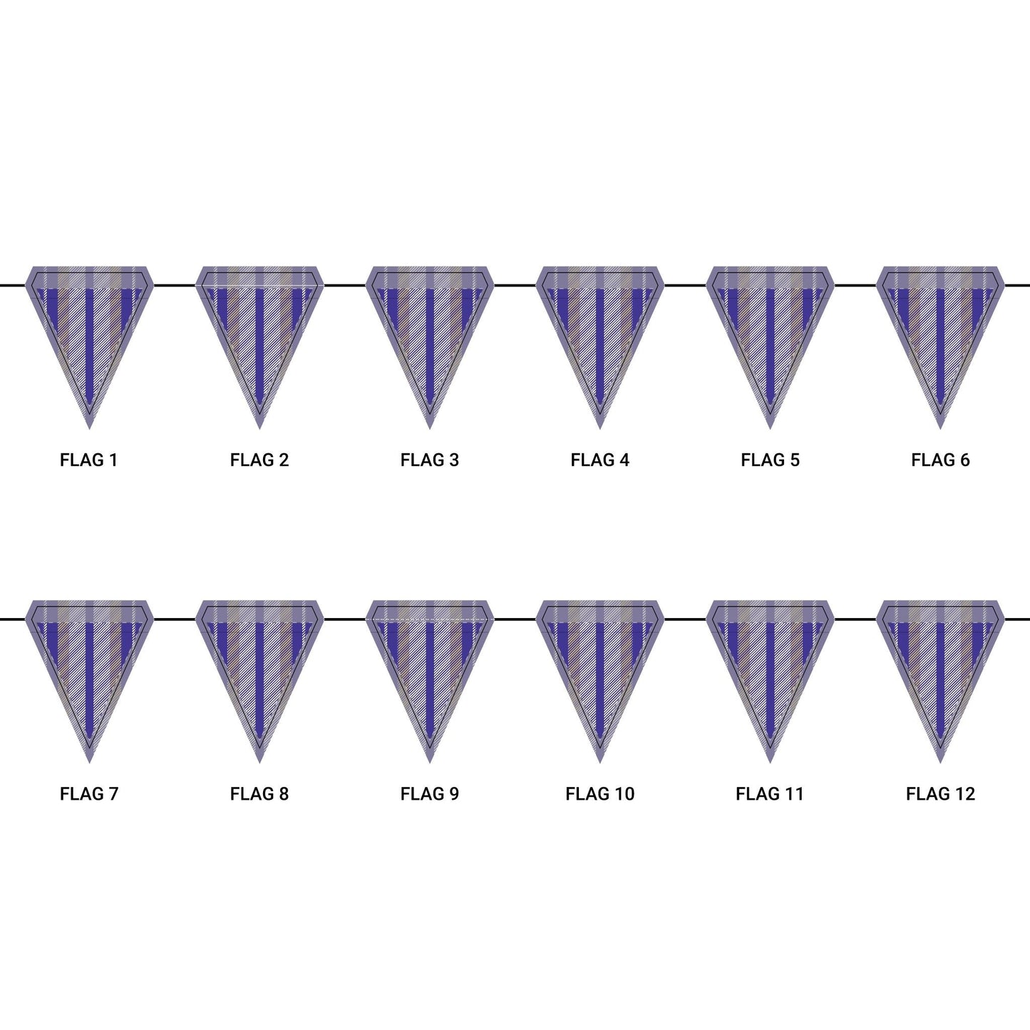 Flag Garland | Purple & Gold | Stripe