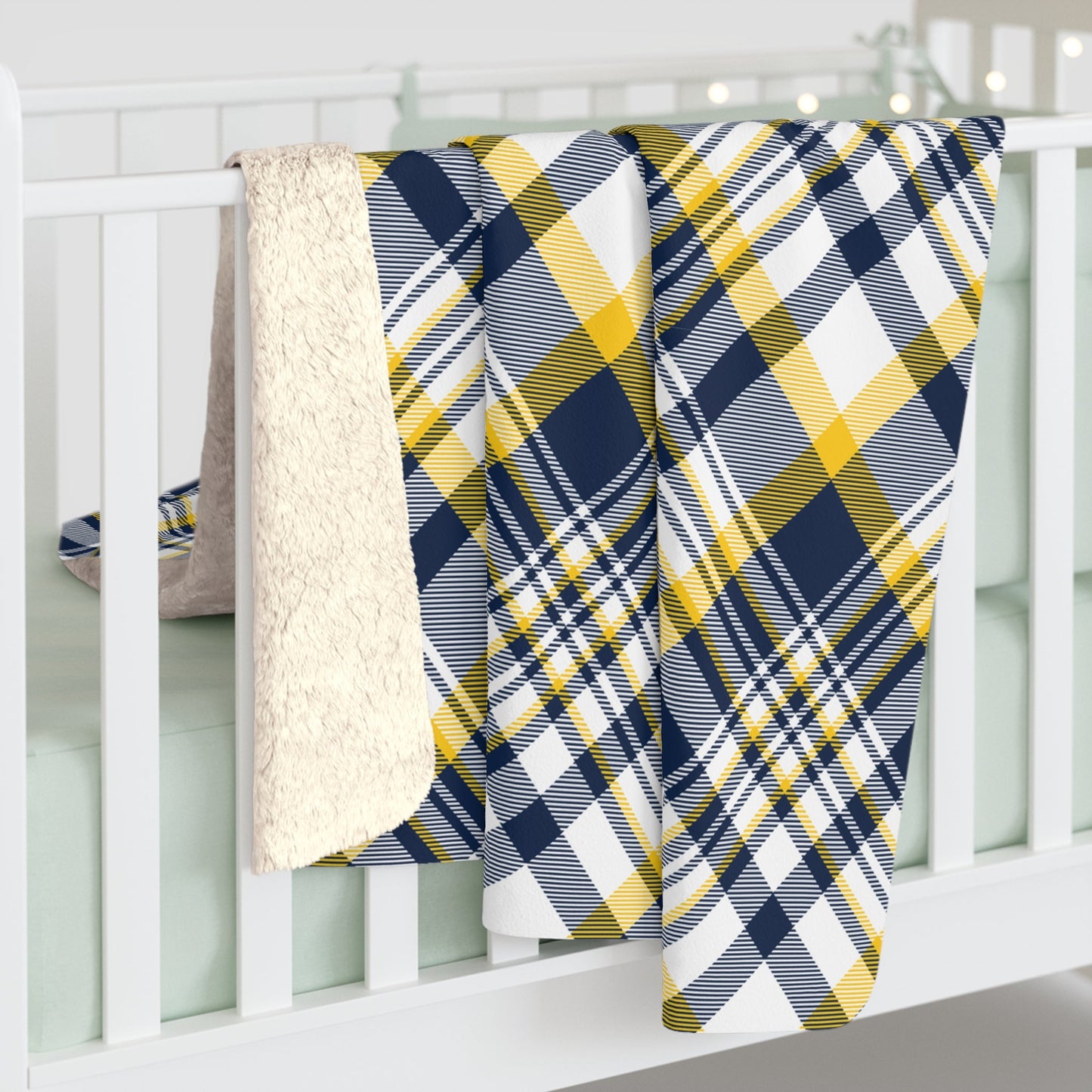 Sherpa Blanket | Yellow & Blue | Tartan