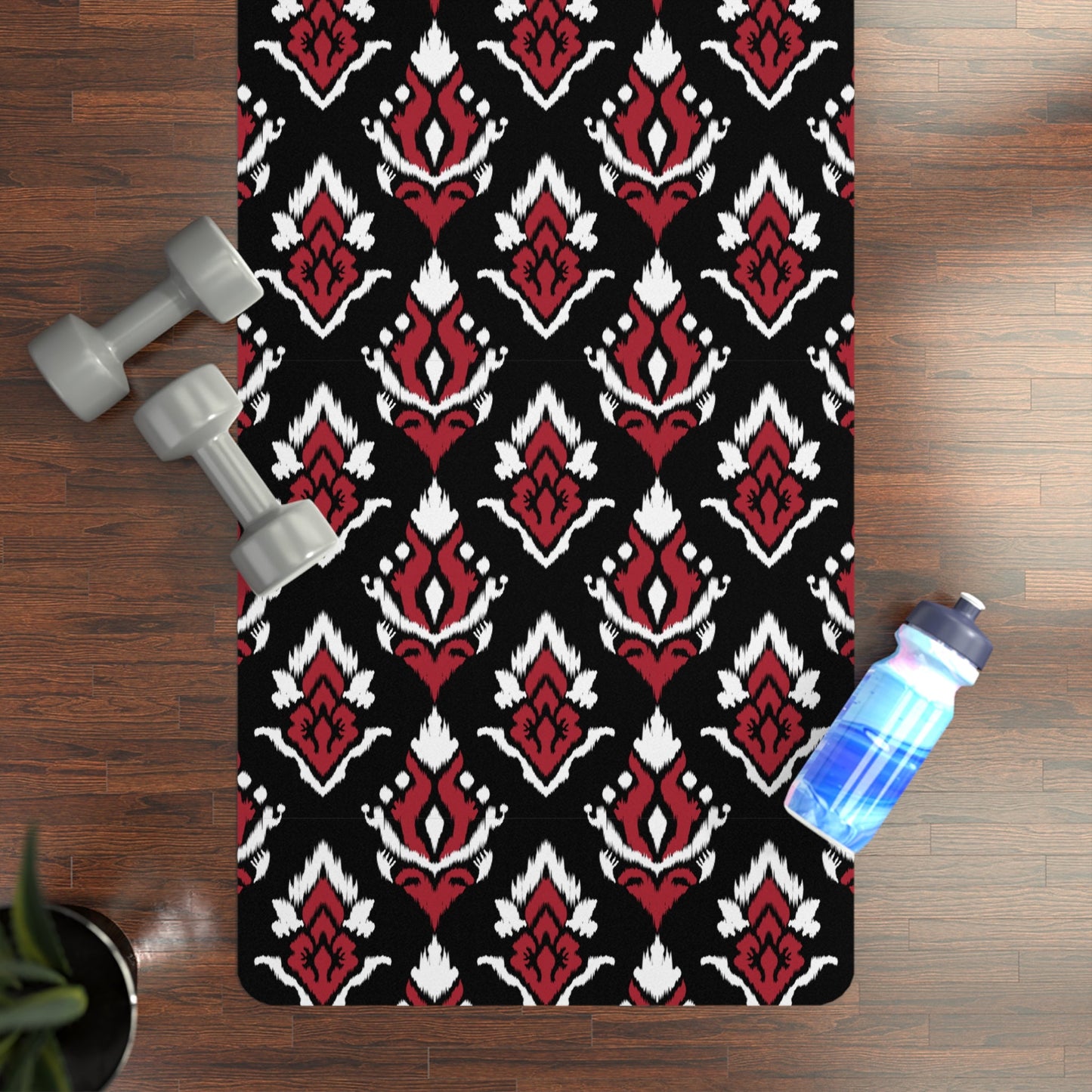 Yoga Mat | Red & Black | Ikat